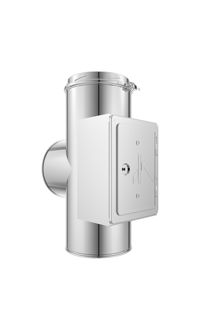 Kachelpijp t-stuk met inspectieluik